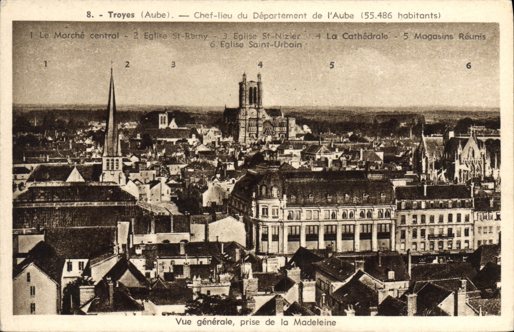 CPA Troyes Vue generale prise de la Madeleine