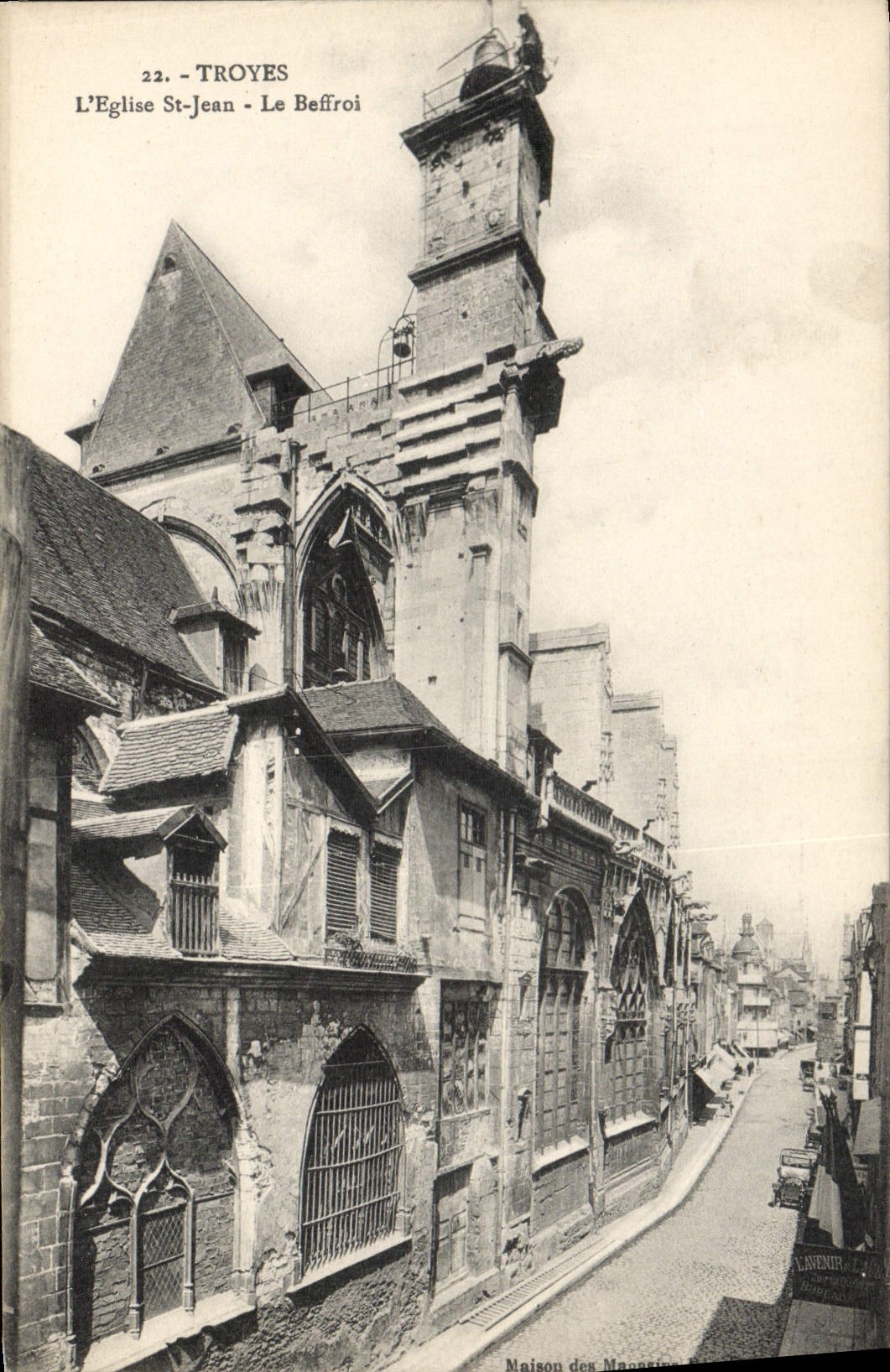VINTAGE POSTCARD Troyes the Church St Jean the Belfry