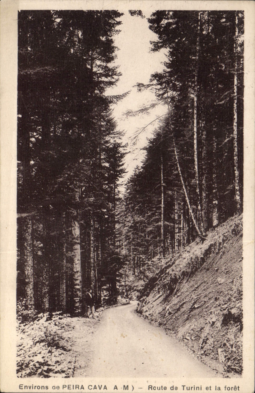VINTAGE POSTCARD Environs De Peira Undermined Road De Turini And the Drill