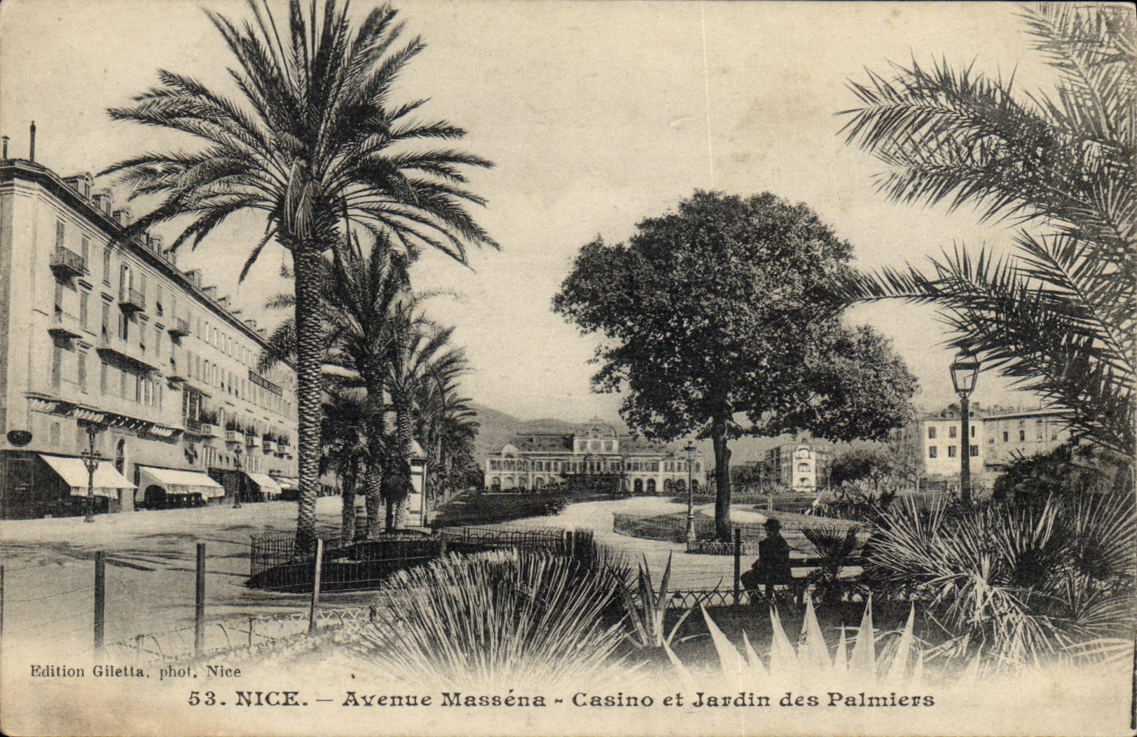 CPA Nice Avenue Massena Casino Et Jardin Des Palmiers