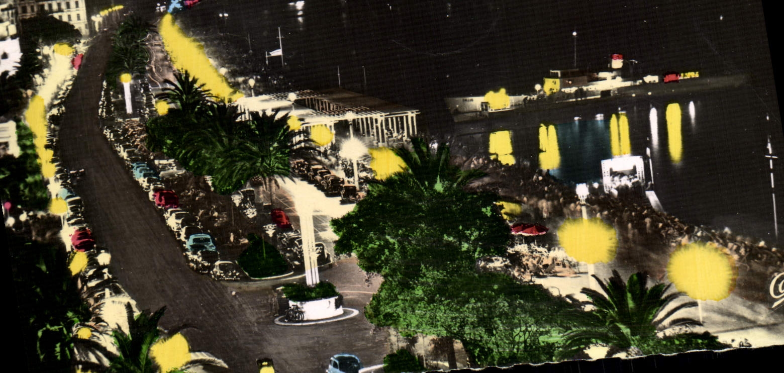 POSTAL MODERNA Niza la bahía de los ángeles que la caminata del inglés ilumina