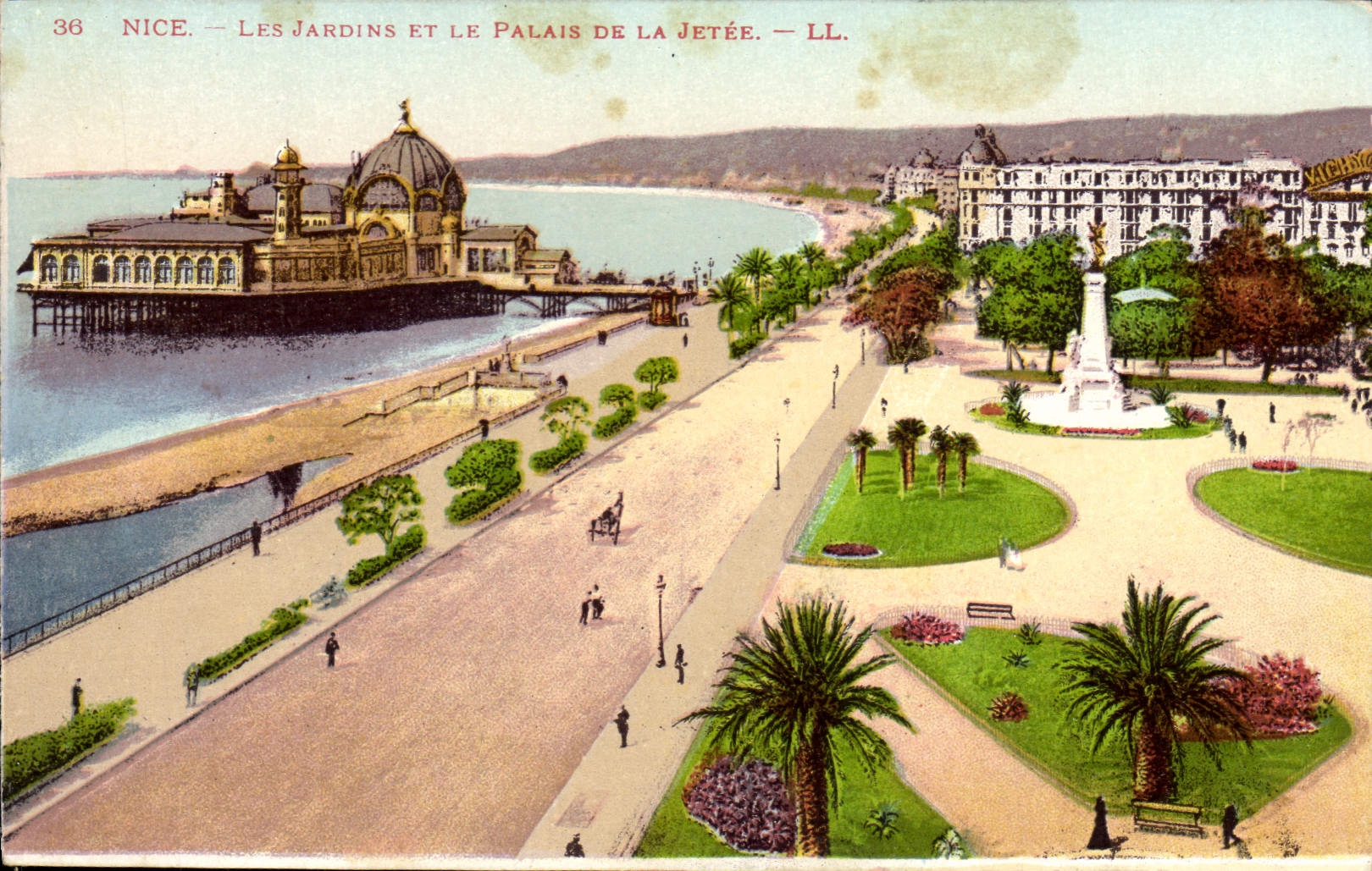 VINTAGE POSTCARD Nice Gardens And the Palate Of the Pier