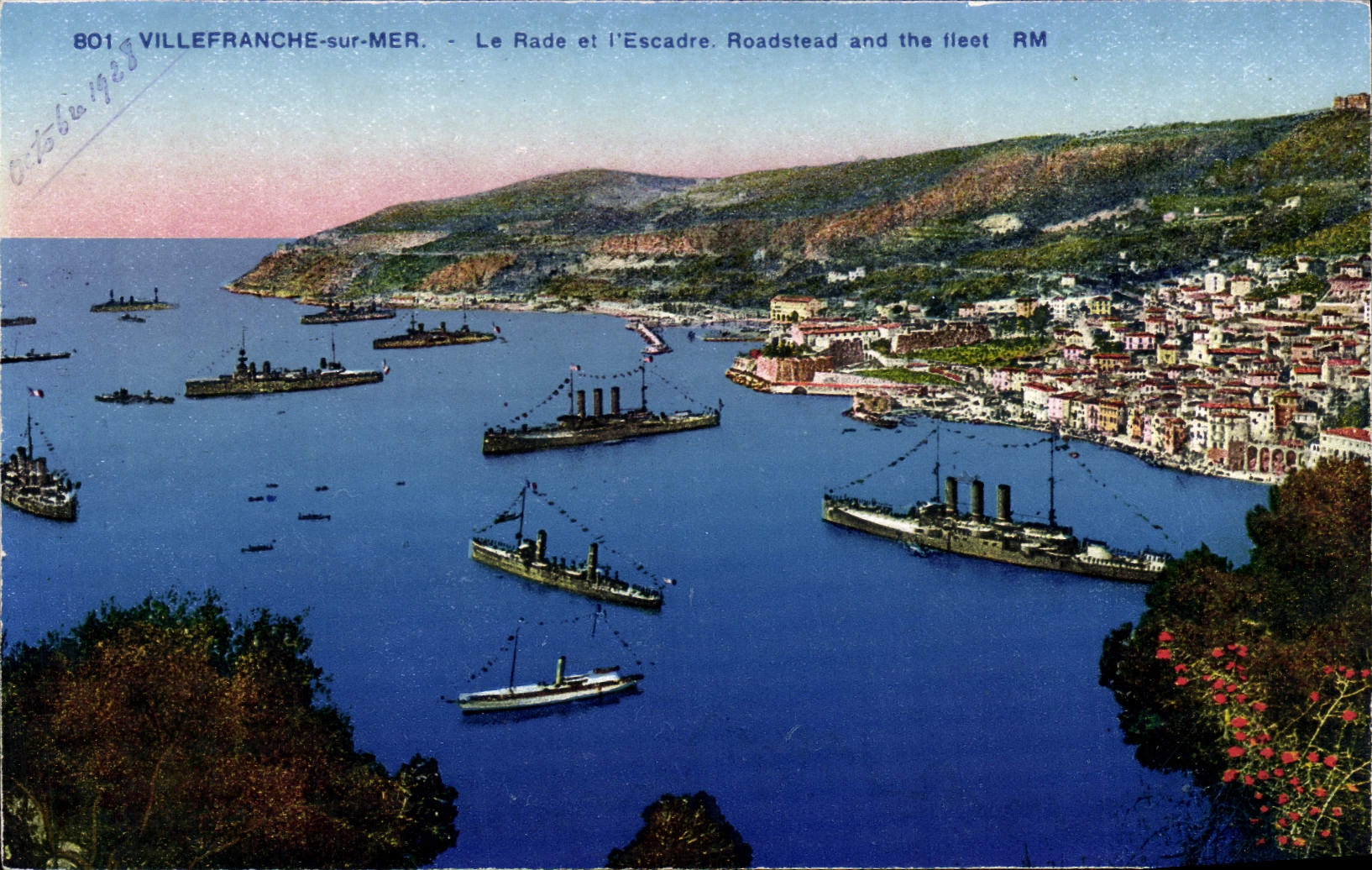 CPA Villefranche Sur Mer Le Rade Et I'Escadre Bateau