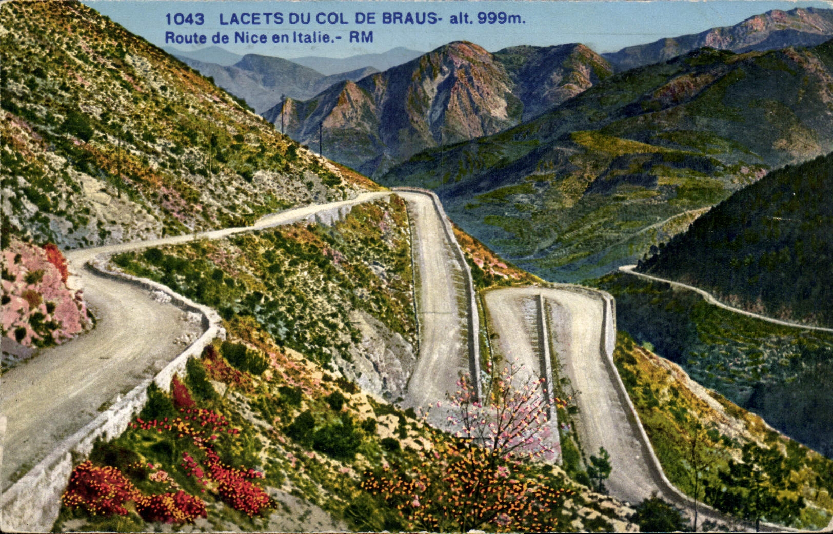 VINTAGE POSTCARD Laces Of the Collar De Braus Road Of Nice In Italy