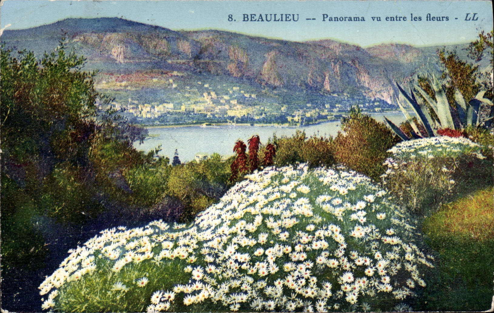 CPA Beaulieu Panorama Vu Entre Les Fleurs