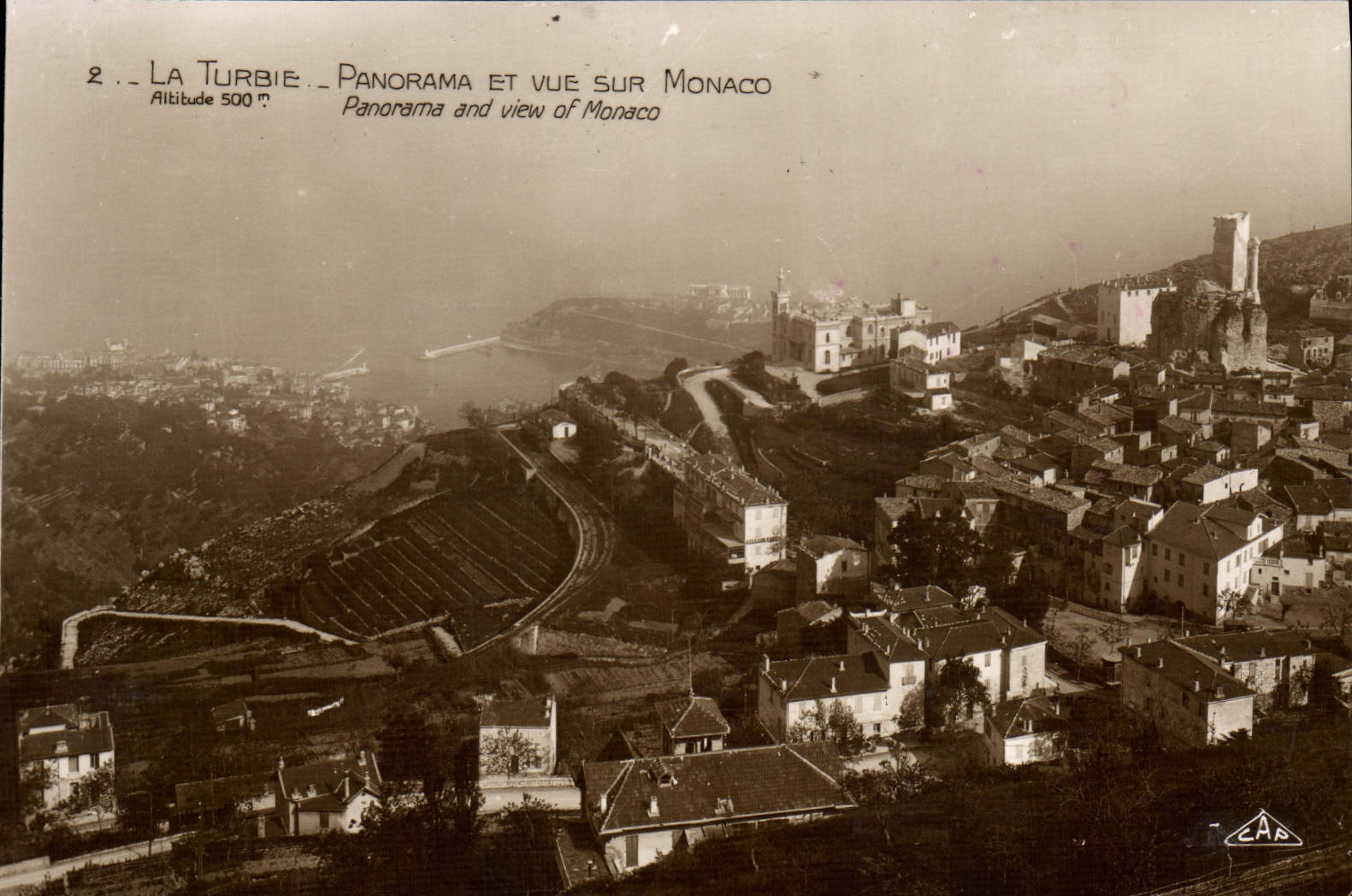 CPA La Turbie Panorama Et Vue Sur Monaco