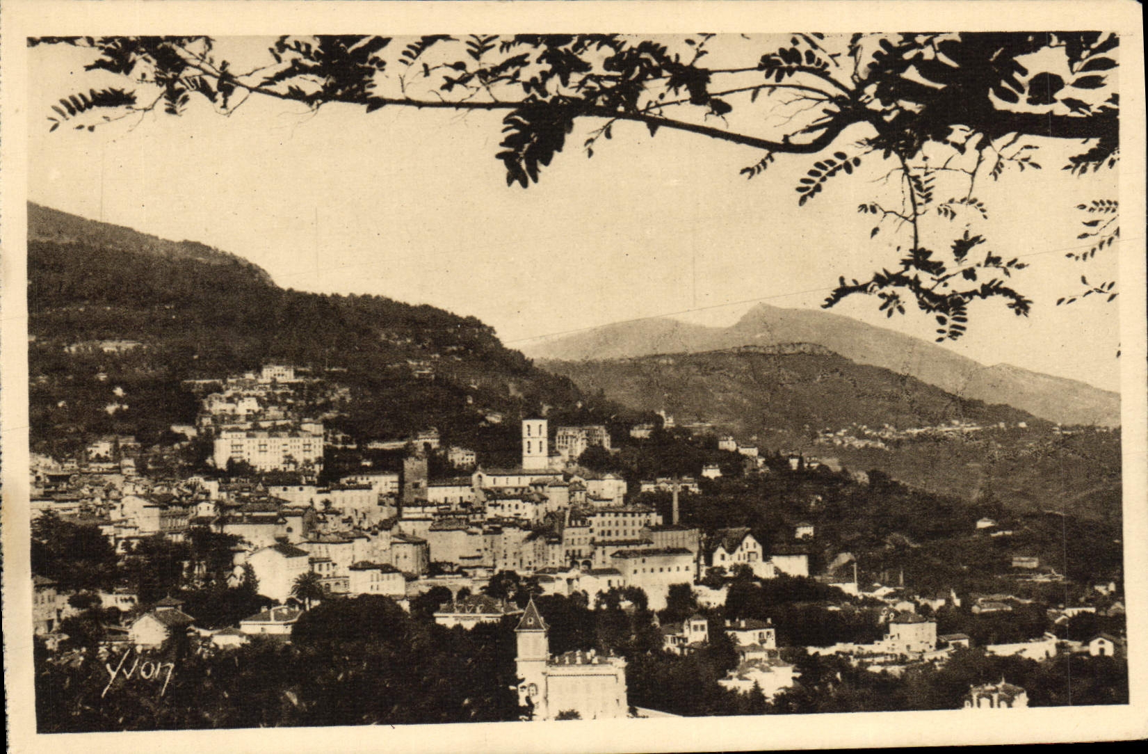 Catarata de la POSTAL de la VENDIMIA de la opinión del lobo de graso