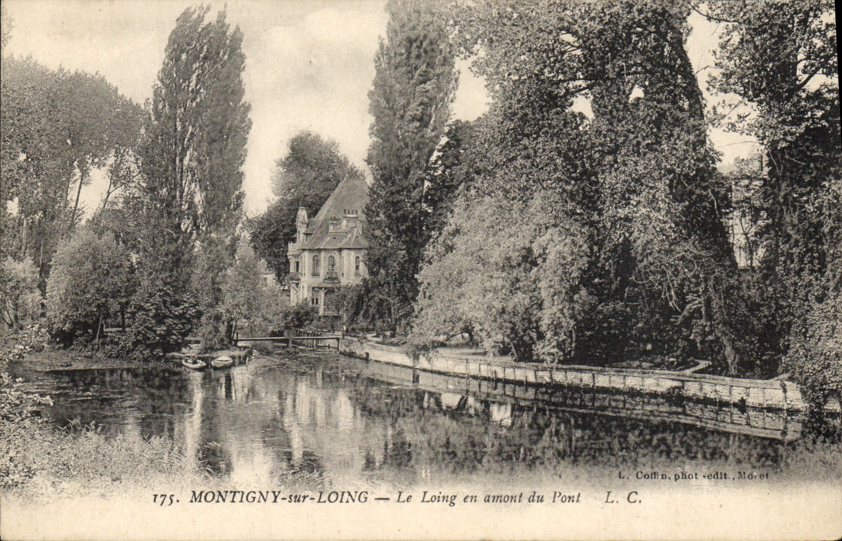 VINTAGE POSTCARD Montigny On Loing Loing Upstream of the Bridge