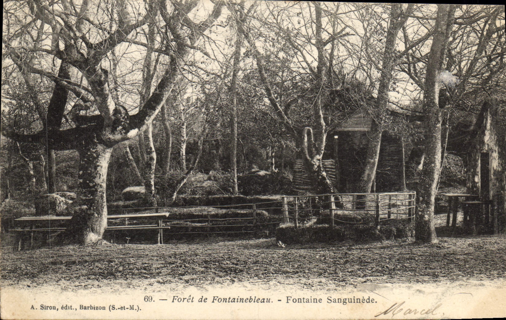 VINTAGE POSTCARD Palate De Fontainebleau Sanguinede Fountain