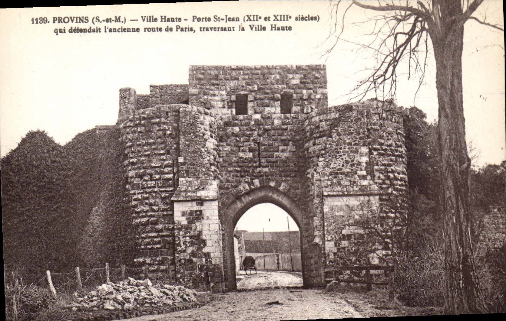 VINTAGE POSTCARD Provins High City Carries St Jean