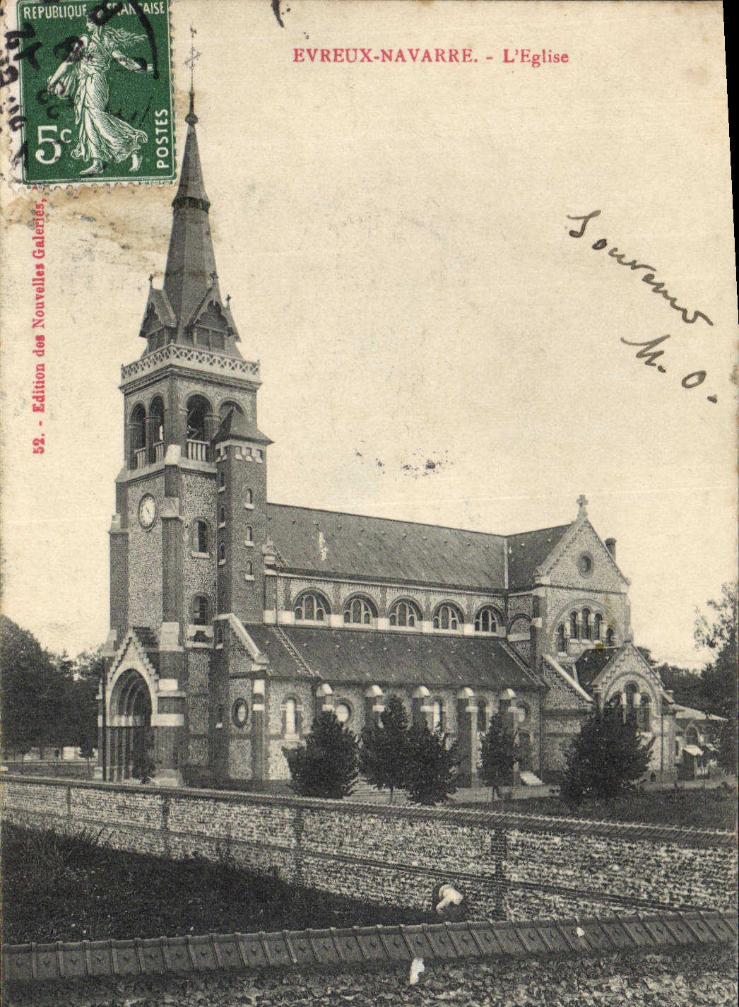 VINTAGE POSTCARD Evreux Navarre the Church