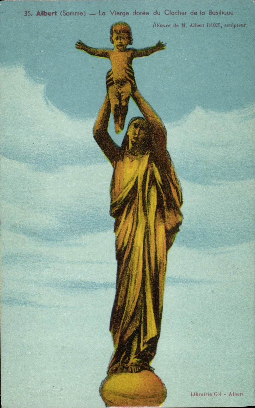 VINTAGE POSTCARD Albert the Virgin golden of the Bell-tower of the Basilica