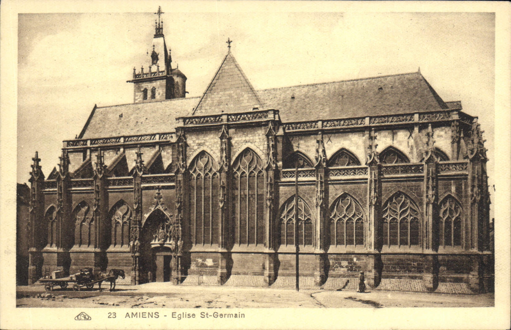 VINTAGE POSTCARD Amiens Church German St