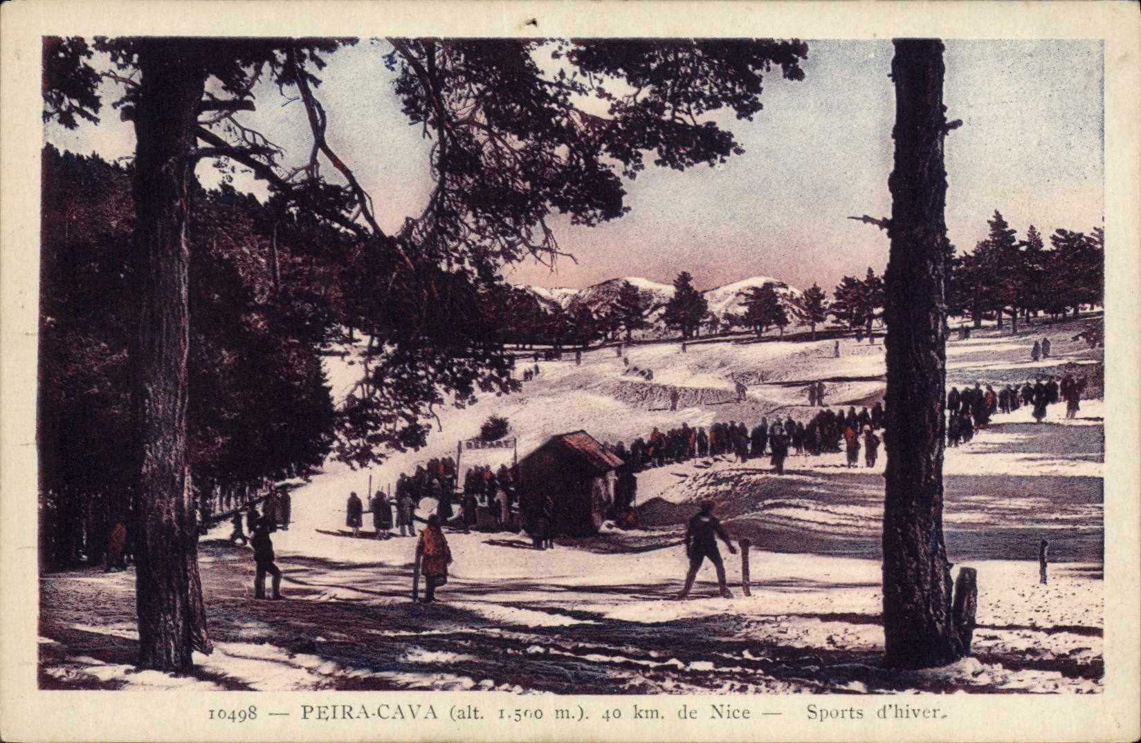 VINTAGE POSTCARD Peira Undermined Winter sports
