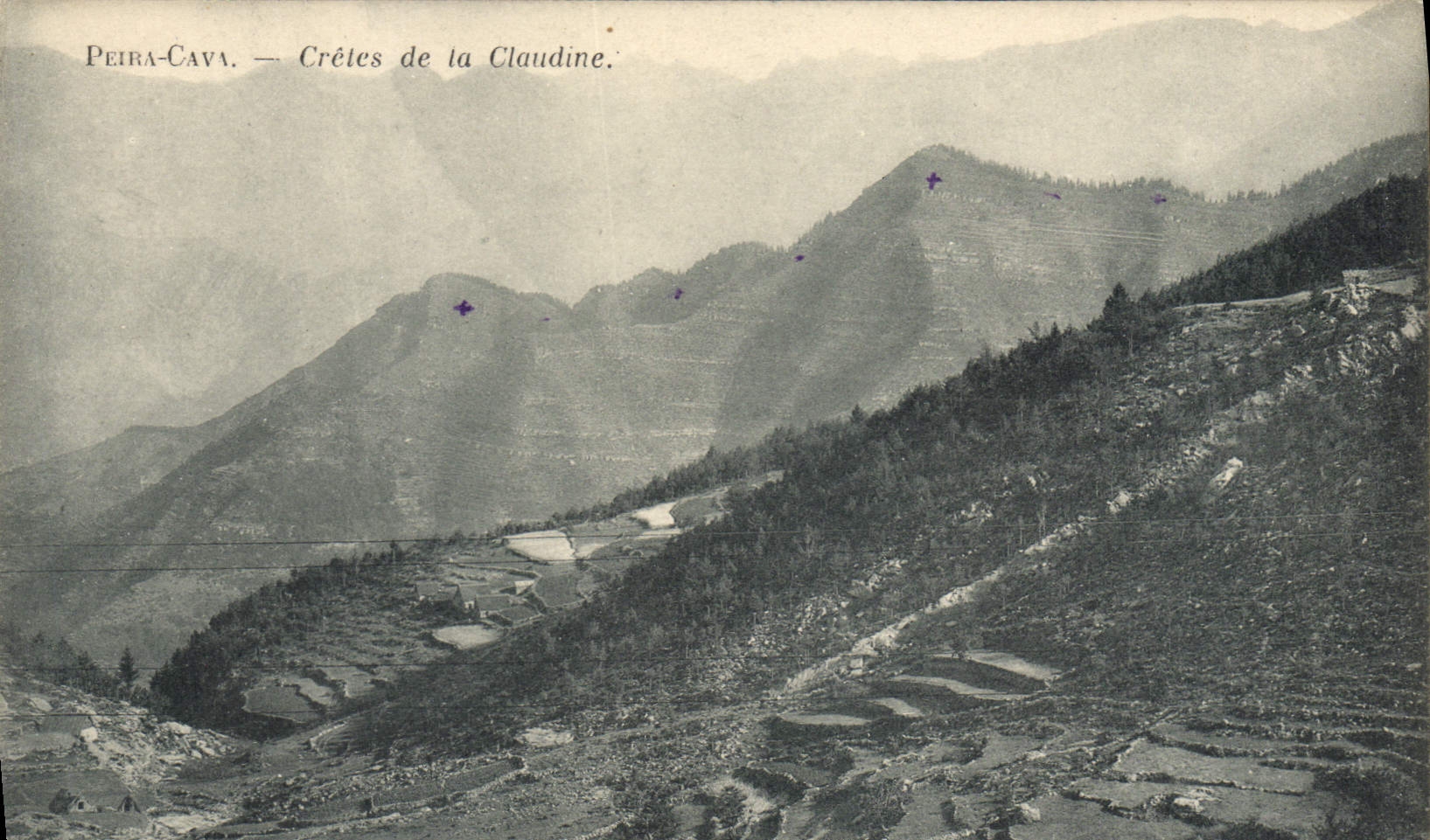 VINTAGE POSTCARD Peira Undermined Peaks of the Claudine