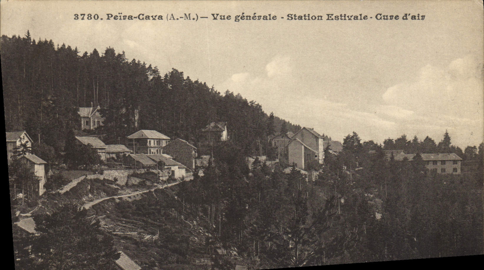 VINTAGE POSTCARD Peira Cava View Estival Station Cleans air