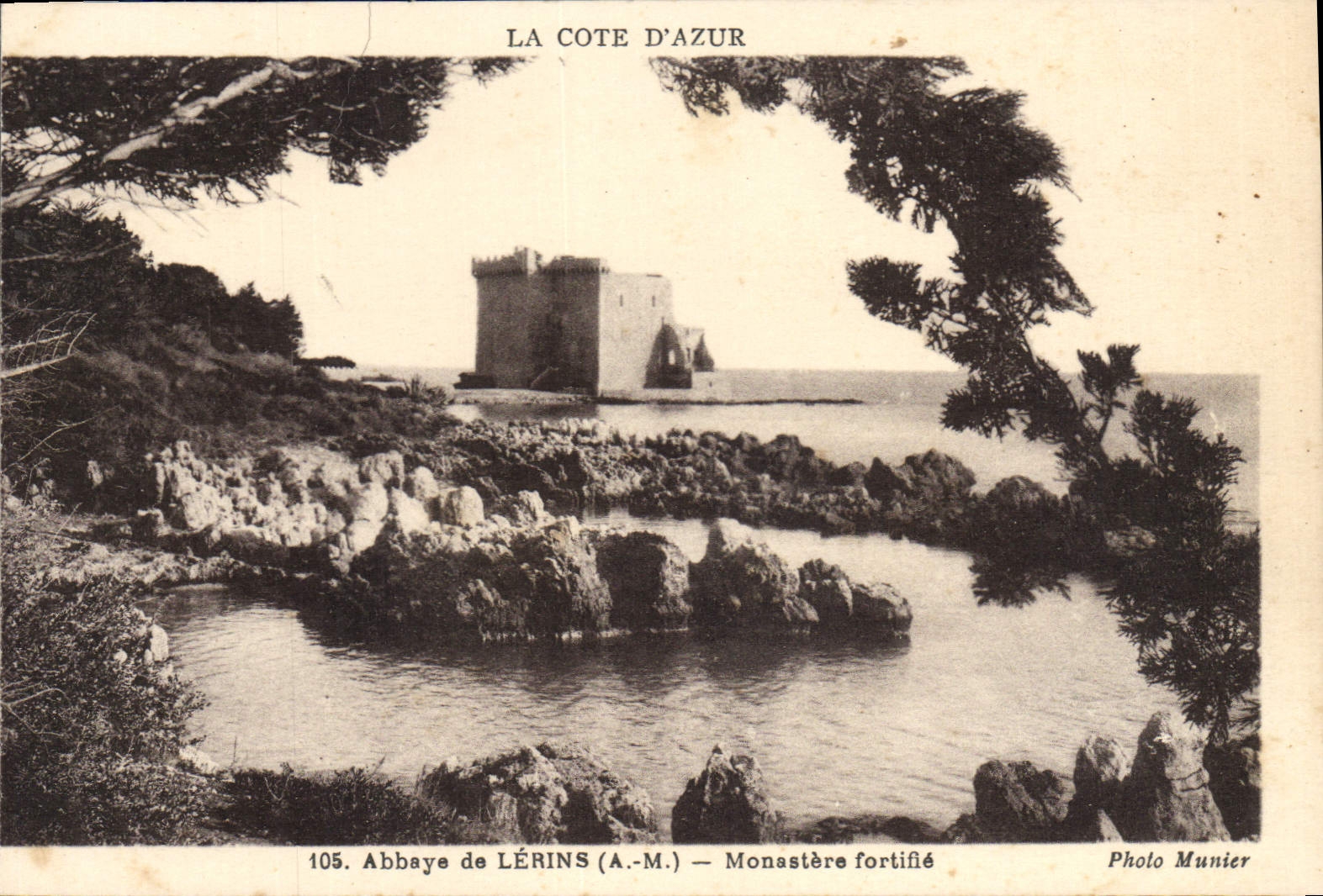 VINTAGE POSTCARD Abbaye of Lerins Monsstere Strengthens