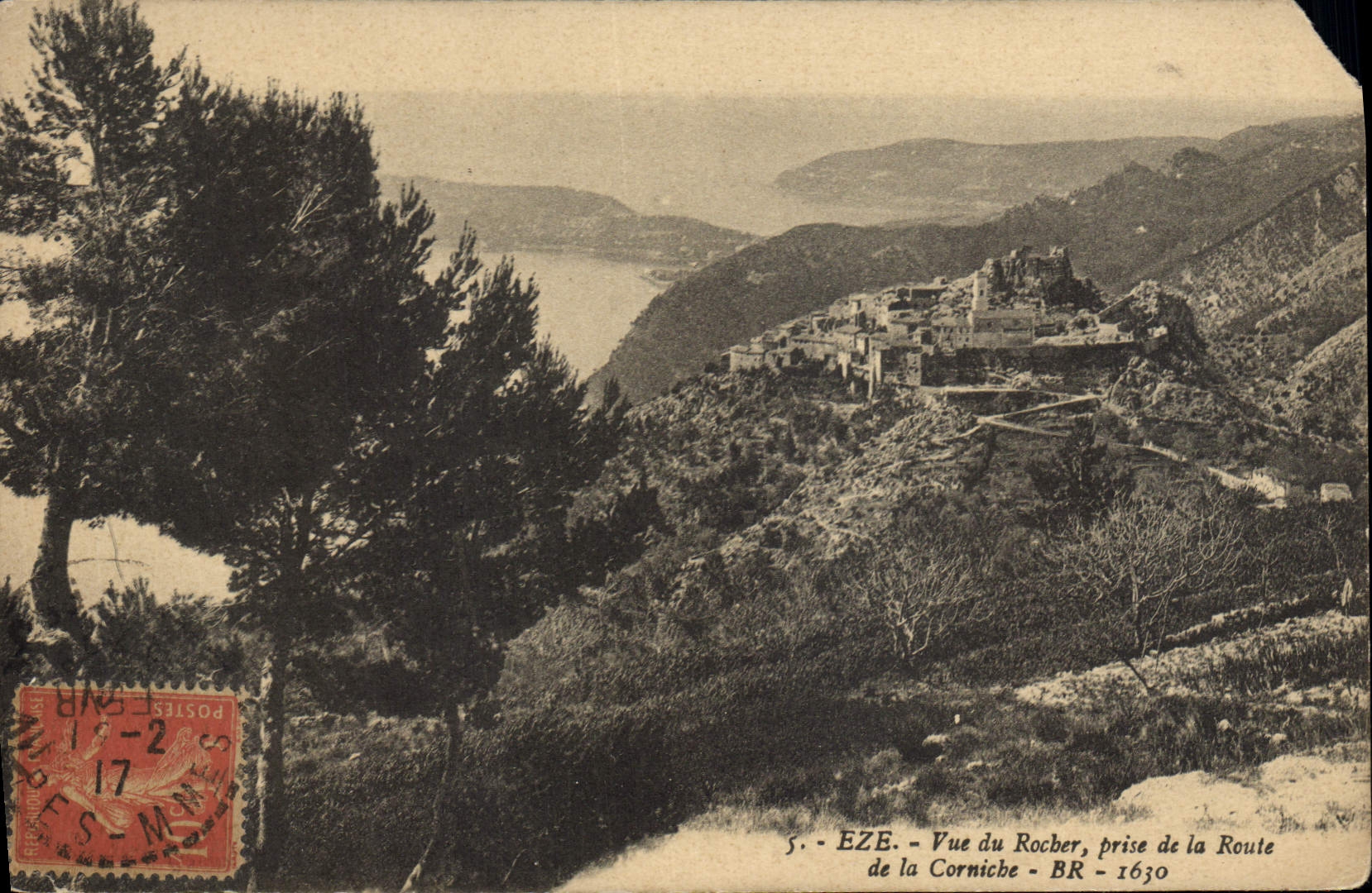 CPA Eze Vue Du Rochers Prise de la Route de la corniche