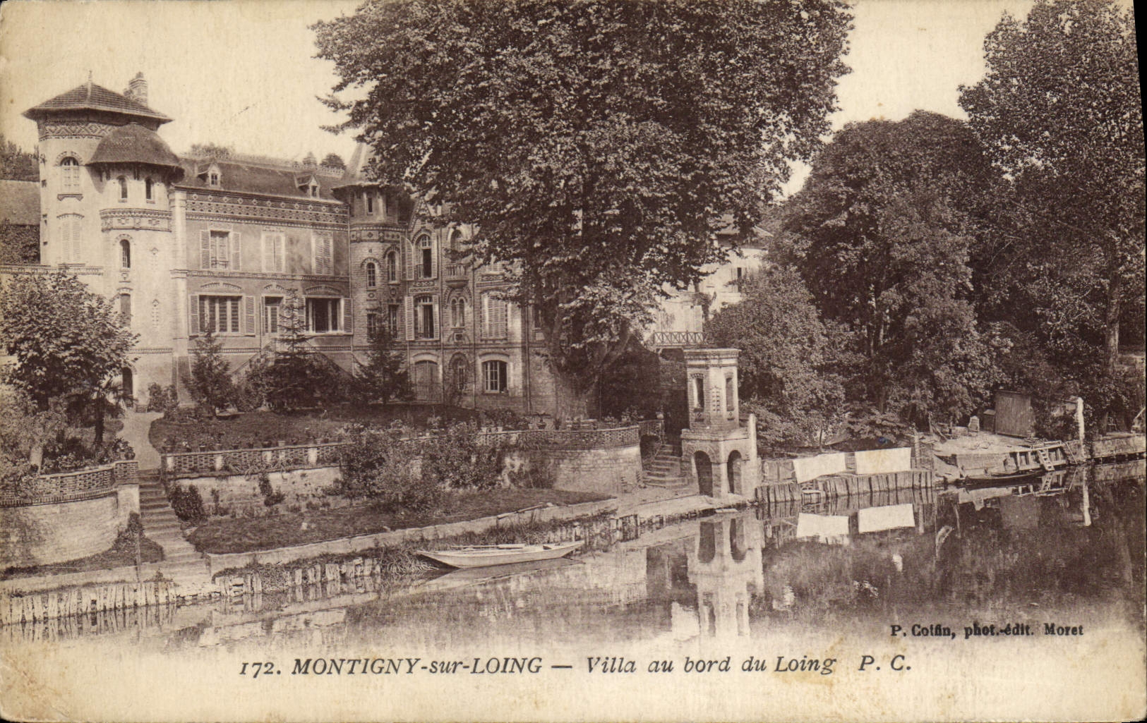 VINTAGE POSTCARD Montigny On Loing Villa at the edge of Loing