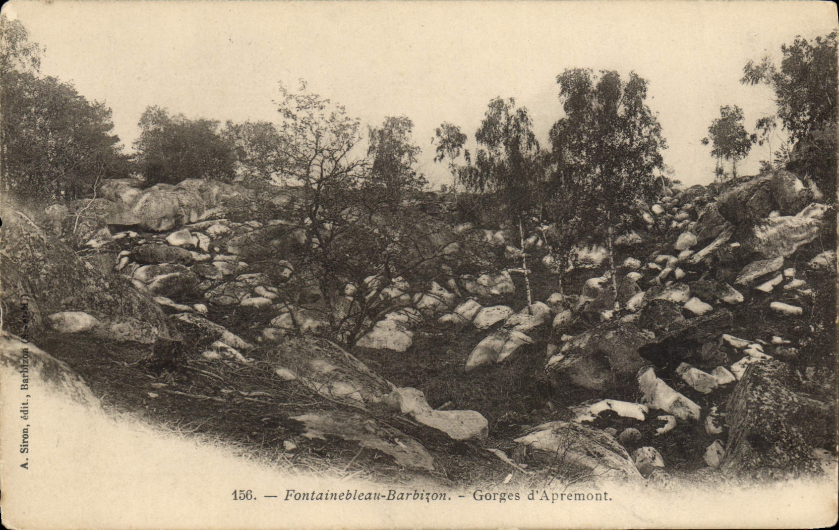 VINTAGE POSTCARD Fontainebleau Barbizon Falls of Apremont