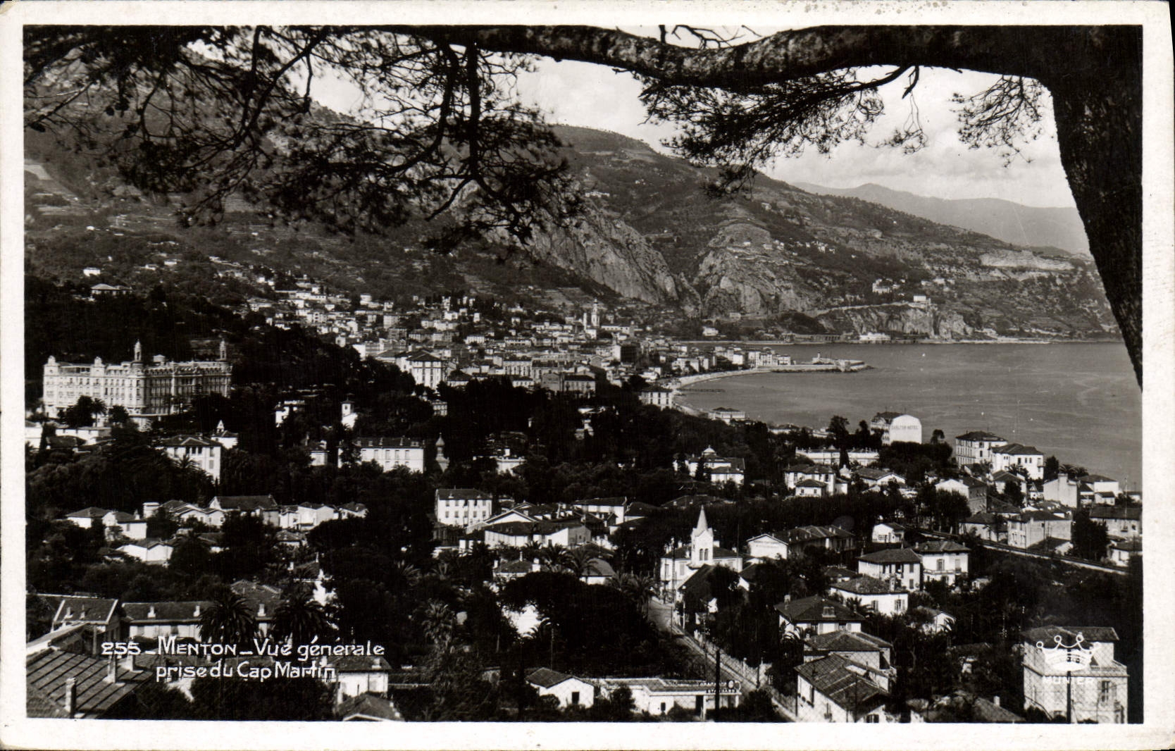 POSTAL MODERNA Menton ver tomado del cabo Martin