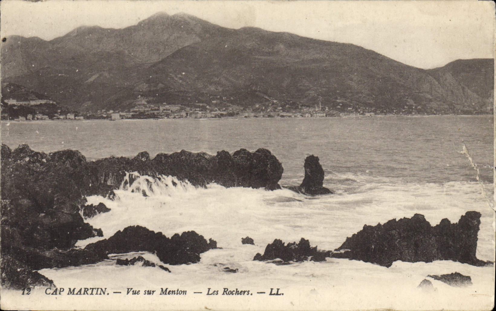 VINTAGE POSTCARD Cape Martin Seen On Menton the Rocks