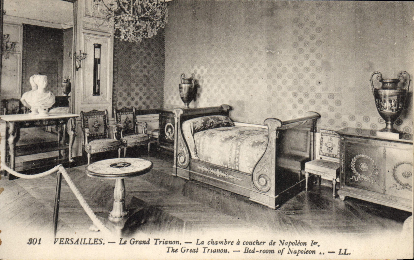 VINTAGE POSTCARD Versailles Large Trianon the Room has Coucher of Napoleon 1st