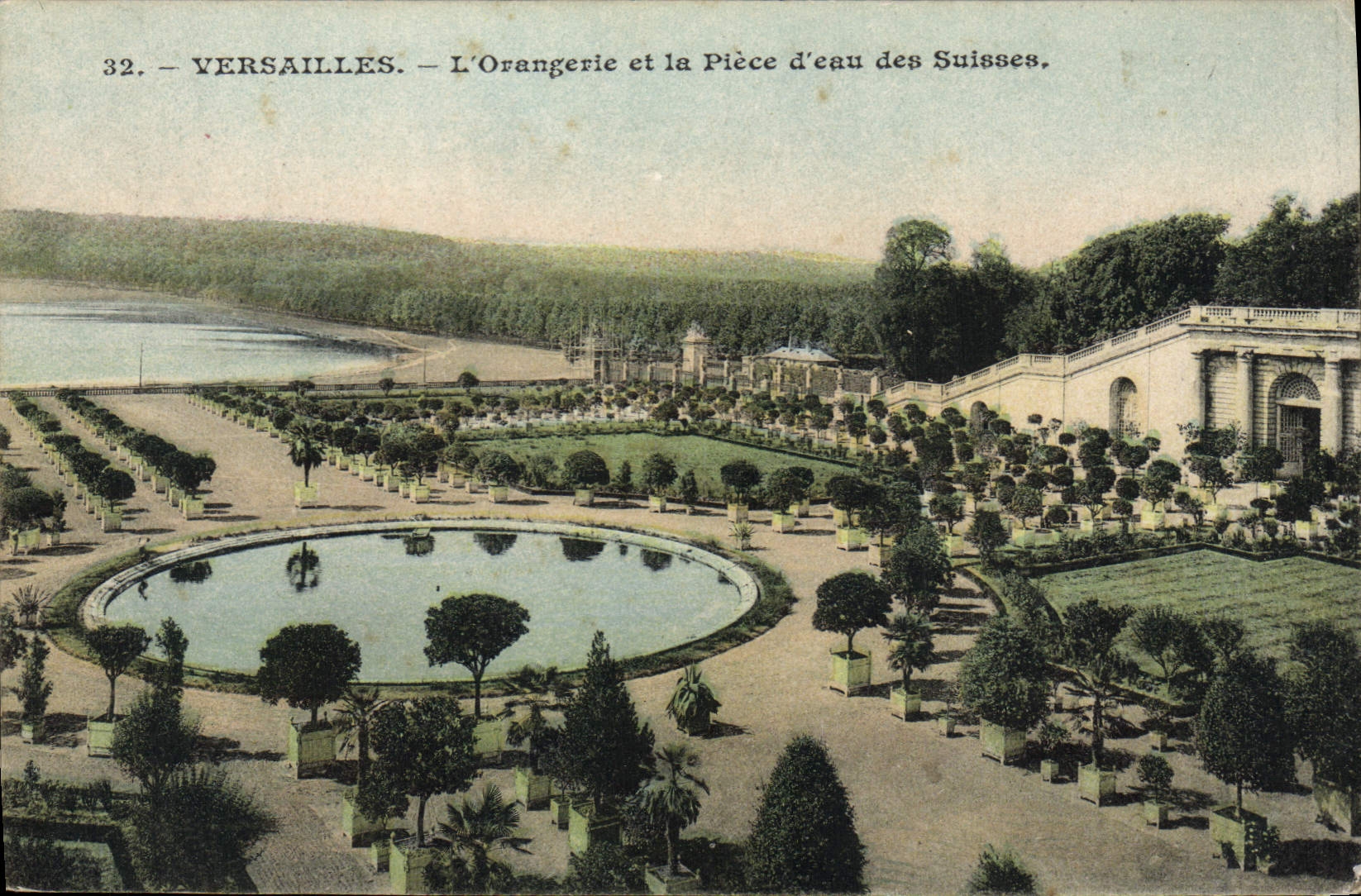 VINTAGE POSTCARD Versailles the water Orangery and Part of the Swiss ones