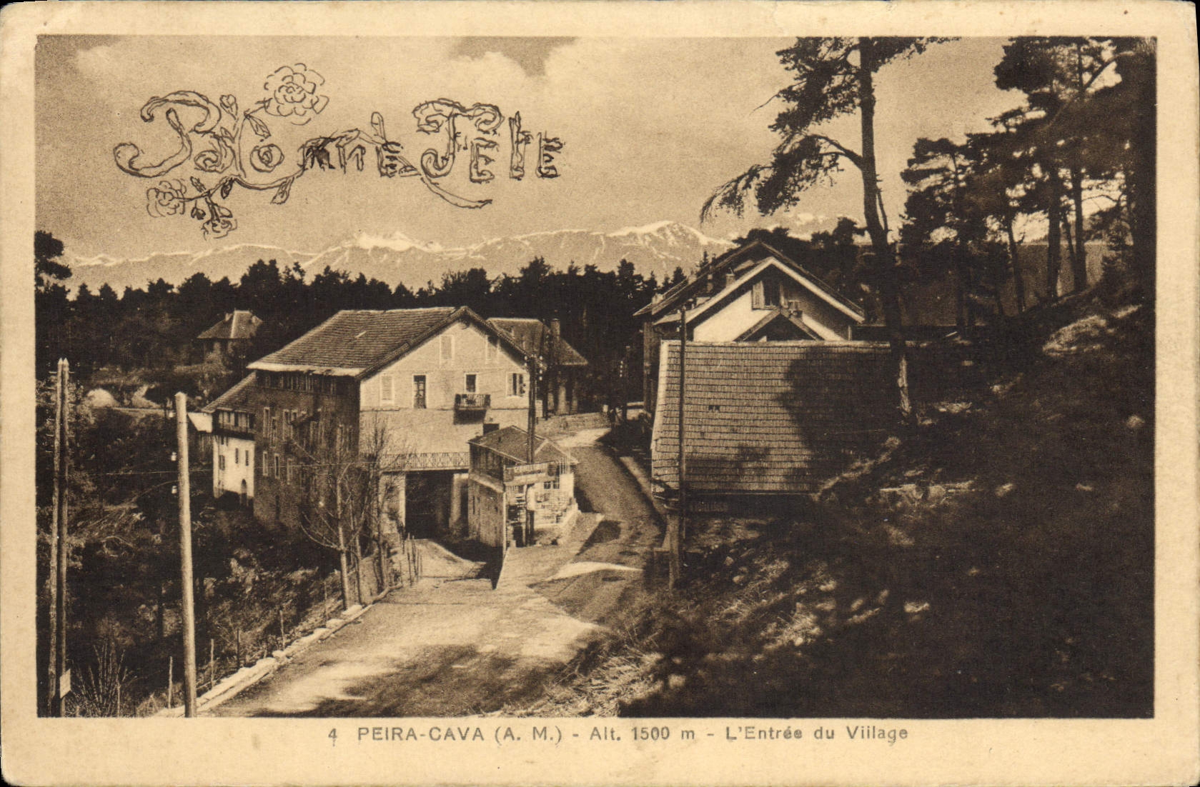 CPA Peira Cava L'entree du village 