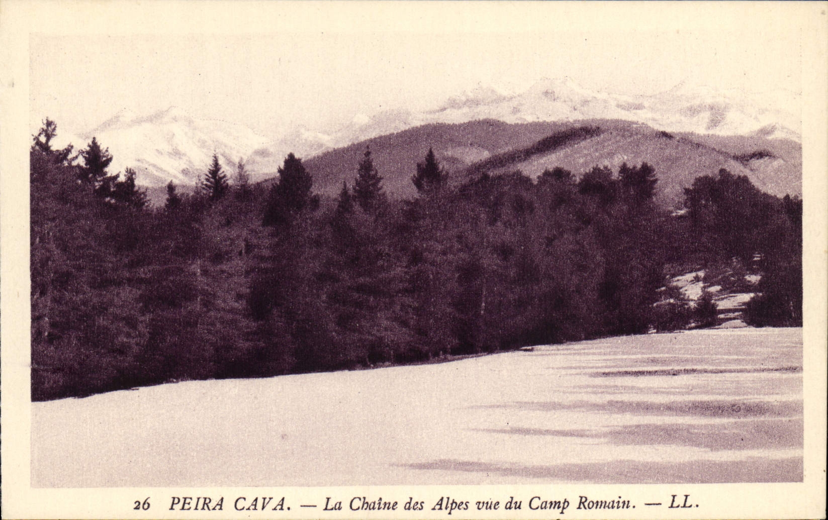 CPA Peira Cava La Chaine des Alpes Vue du Camp Romain