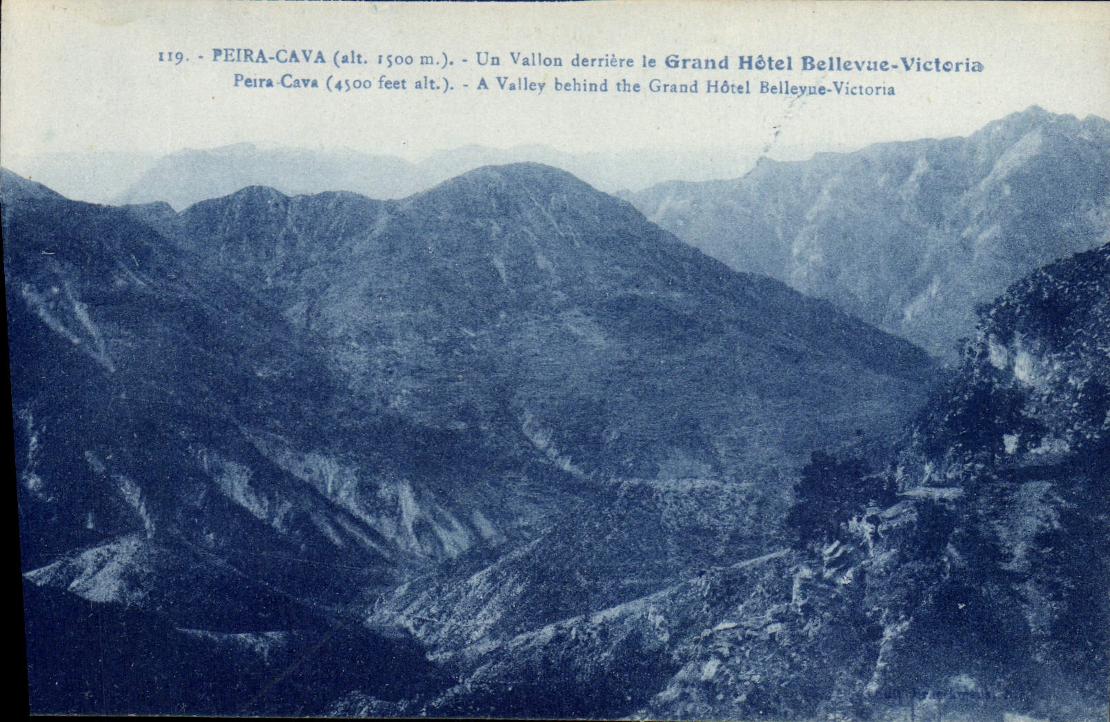 CPA Alpes Maritimes Peira Cava Un vallon derriere le Garnd Hotel Bellevue Victoria 