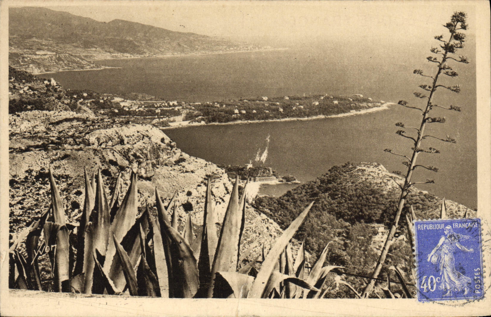 CPA Le Cap Martin vu du rond point de la Turbie