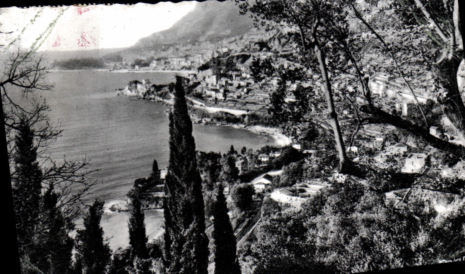VINTAGE POSTCARD Monaco the Principality seen of Roquebrune