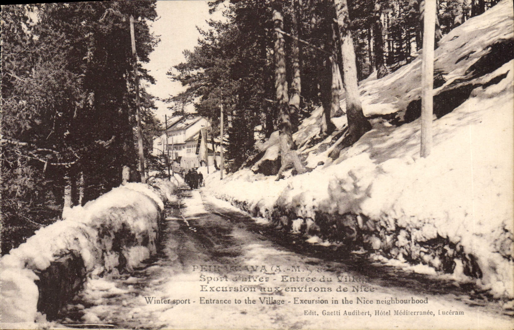 VINTAGE POSTCARD Peira Undermined Entered of the village