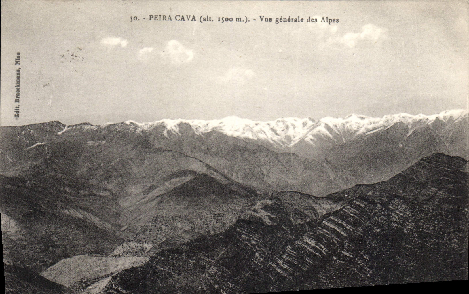 VINTAGE POSTCARD Peira Undermined View of the Alps
