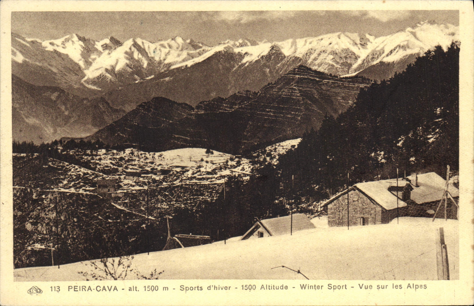 CPA Peira Cava Vue Sur les Alpes