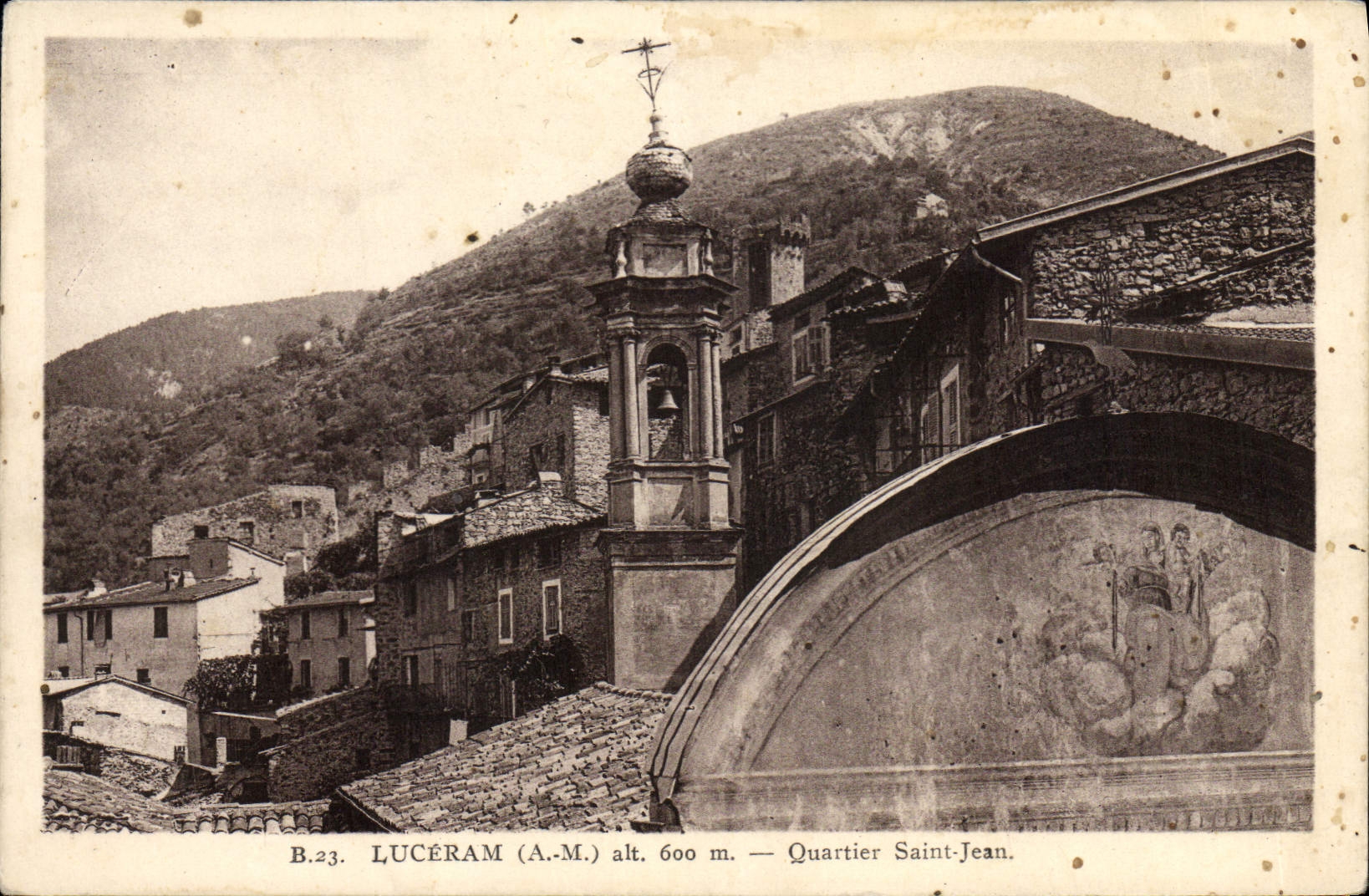 Districto santo Jean de Luceram de la POSTAL de la VENDIMIA