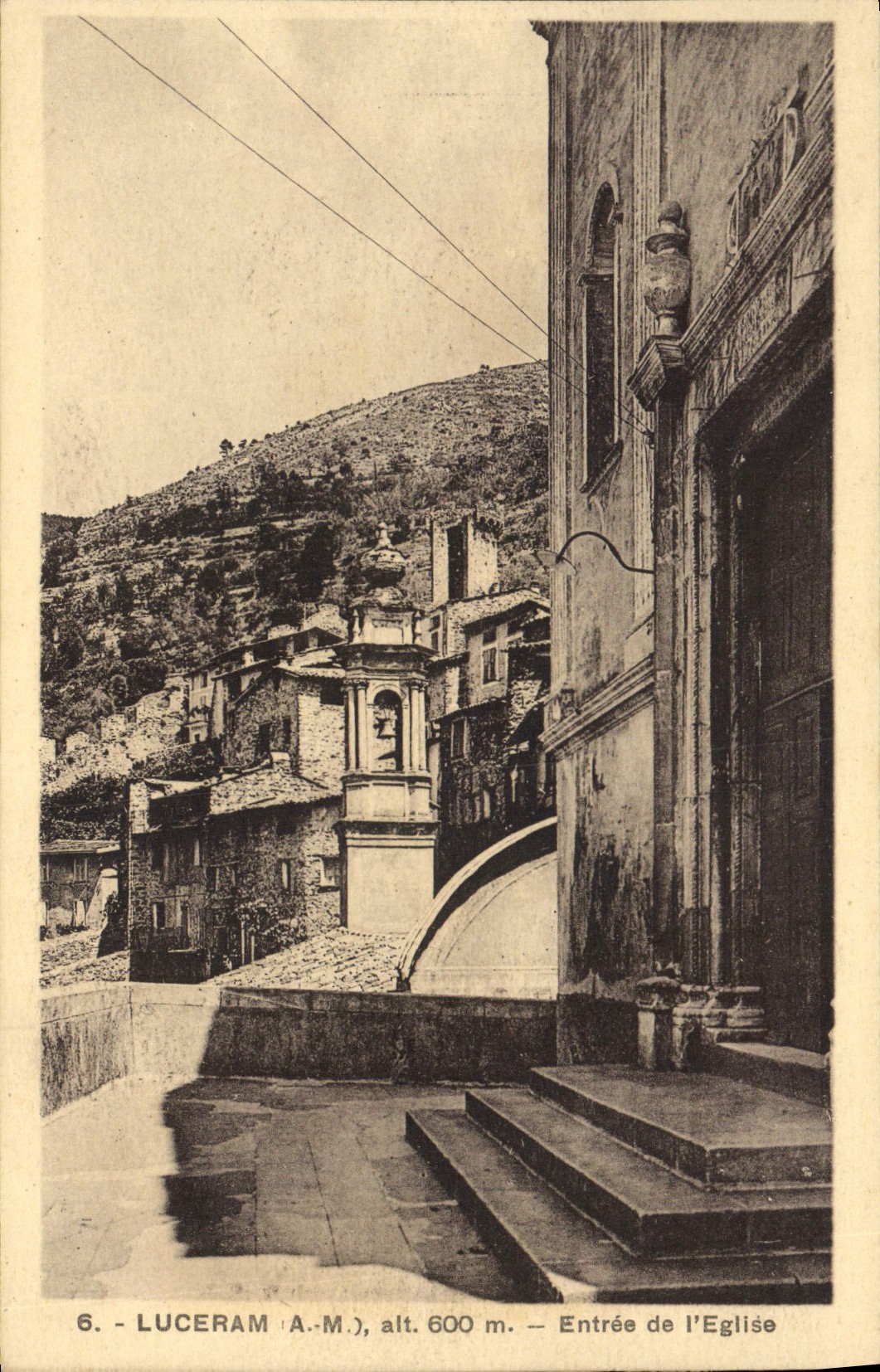VINTAGE POSTCARD Luceram Entered of the Church