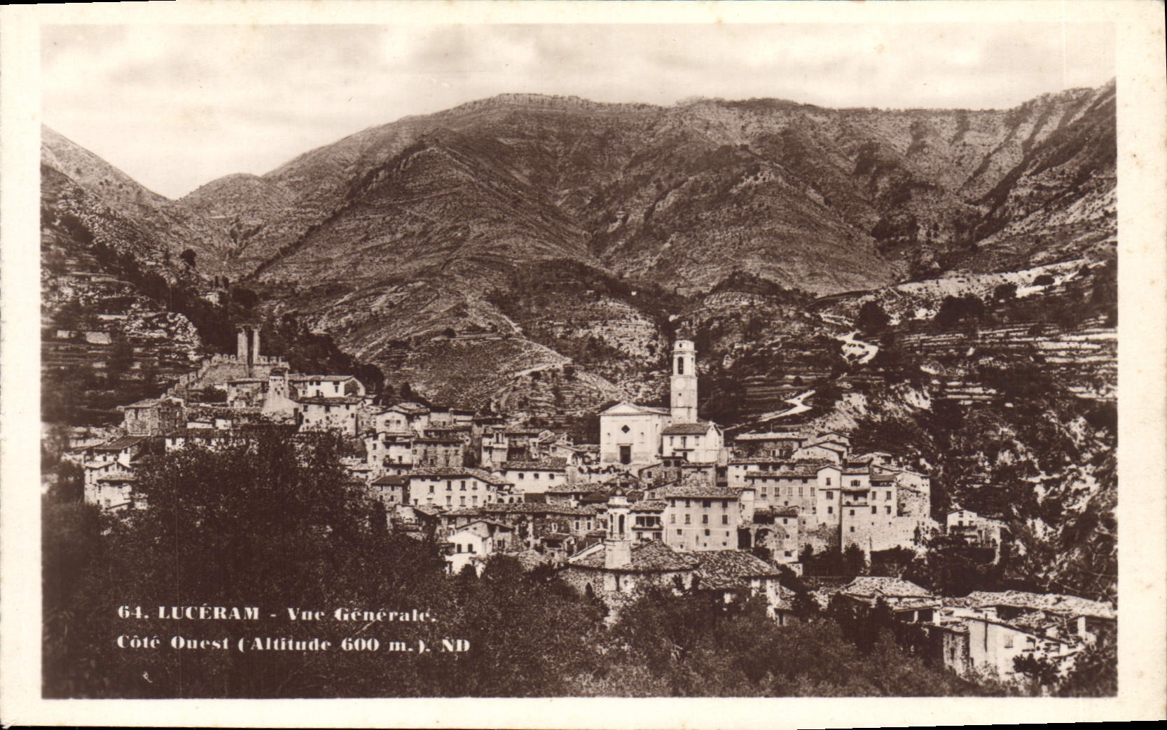 VINTAGE POSTCARD Luceram View West coast