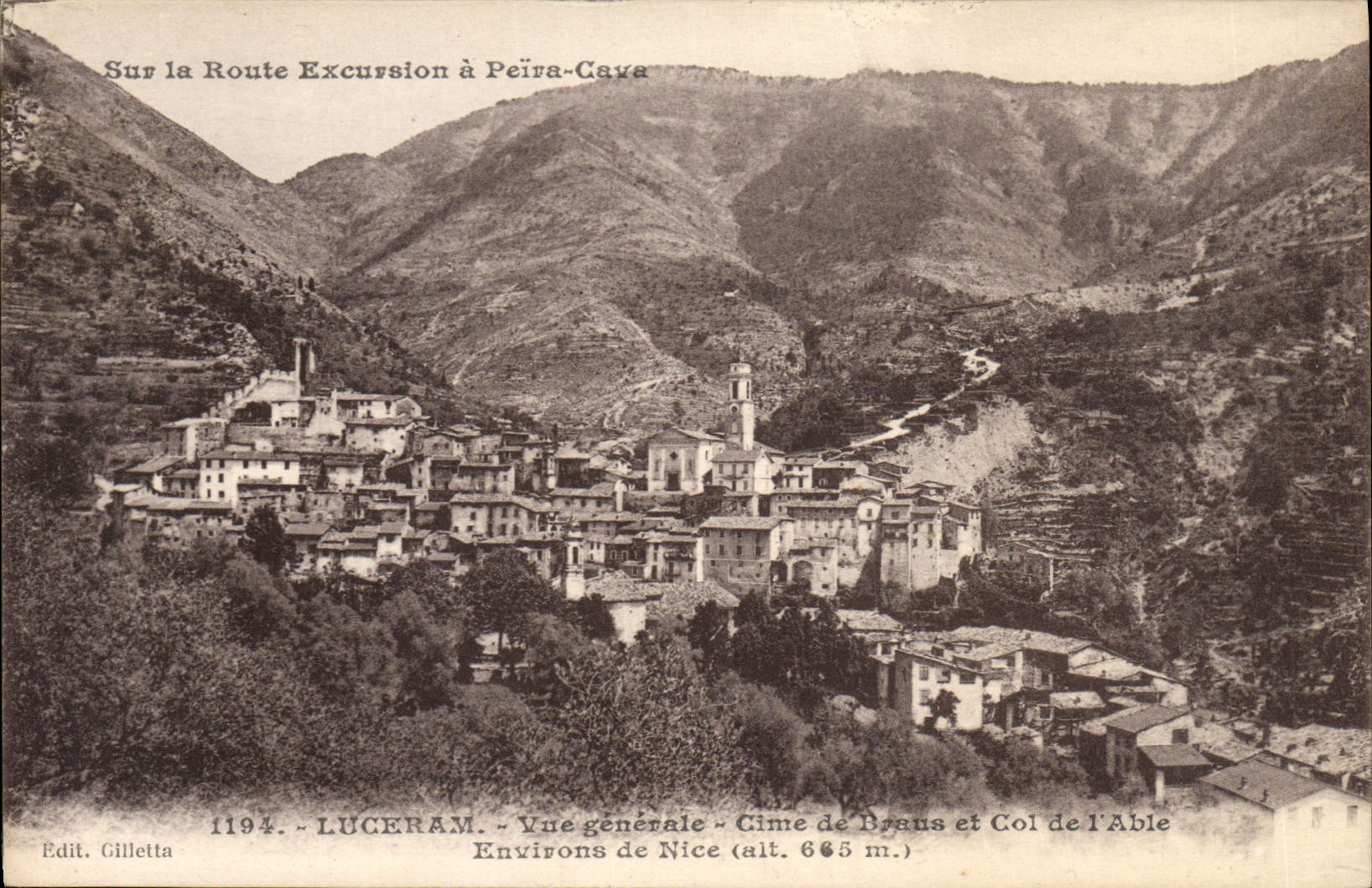 CPA Luceram Vue generale Cime de Braus et col de l'Able Environs de Nice