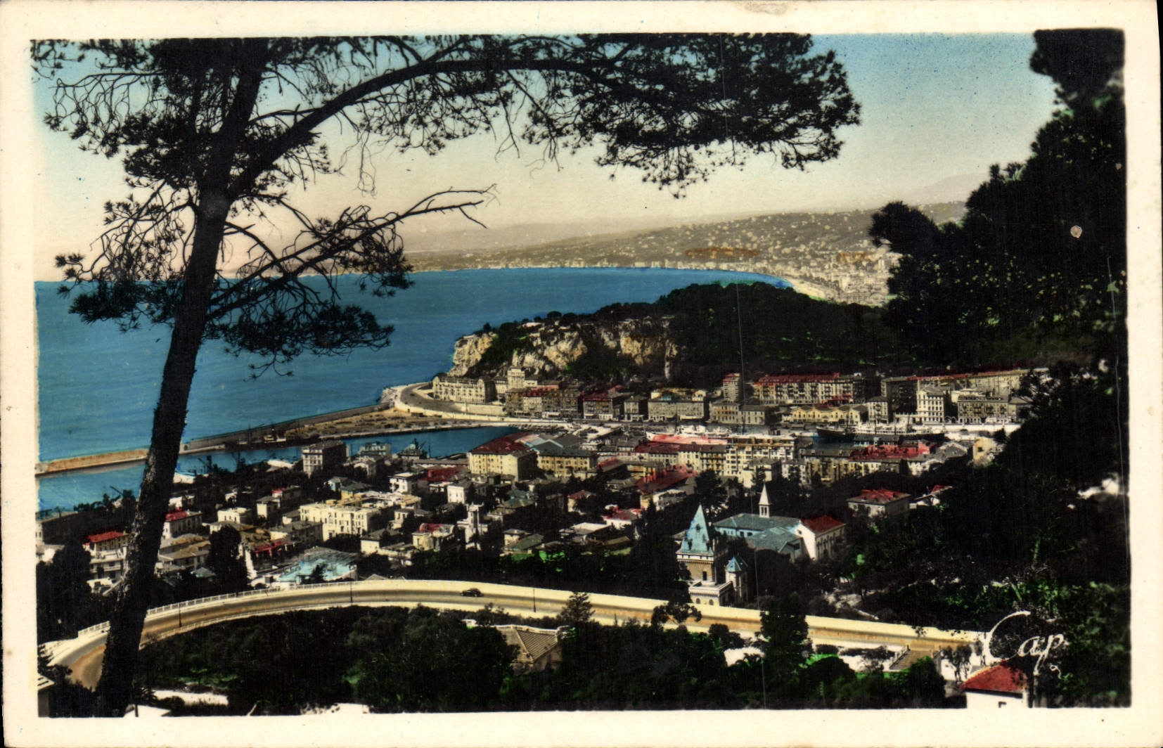 Panorama de la POSTAL de la VENDIMIA Niza visto del montaje del boro