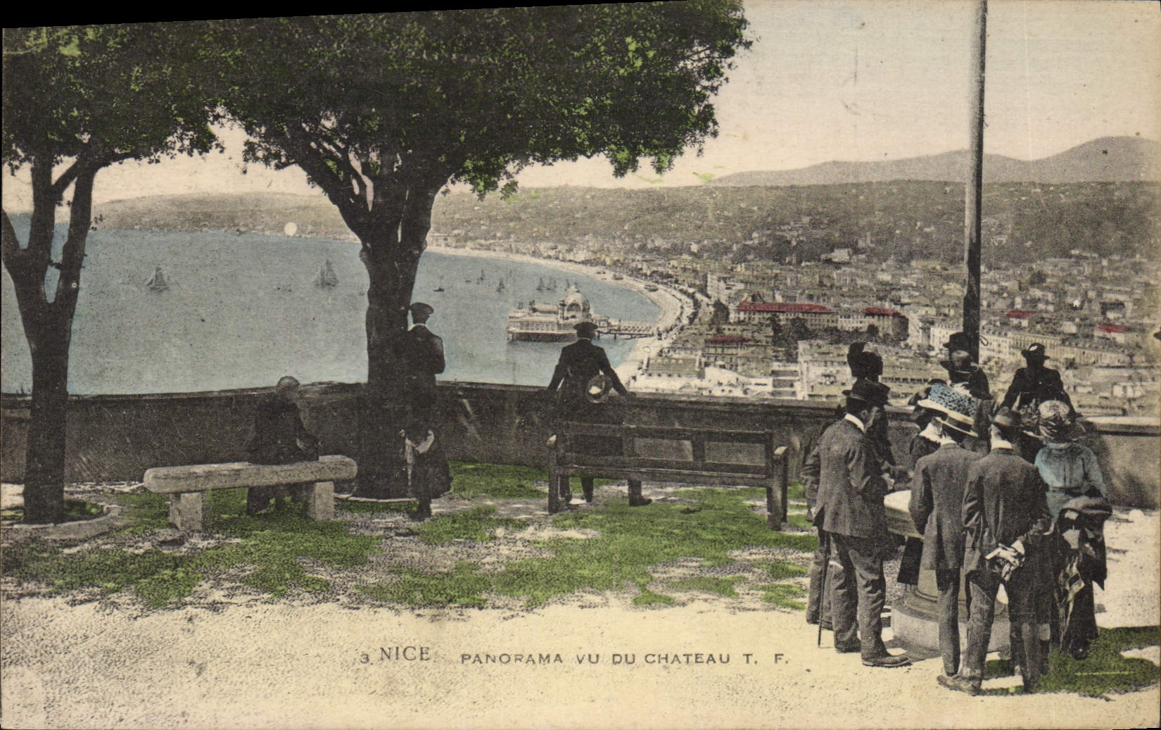 Panorama de la POSTAL de la VENDIMIA Niza visto del castillo