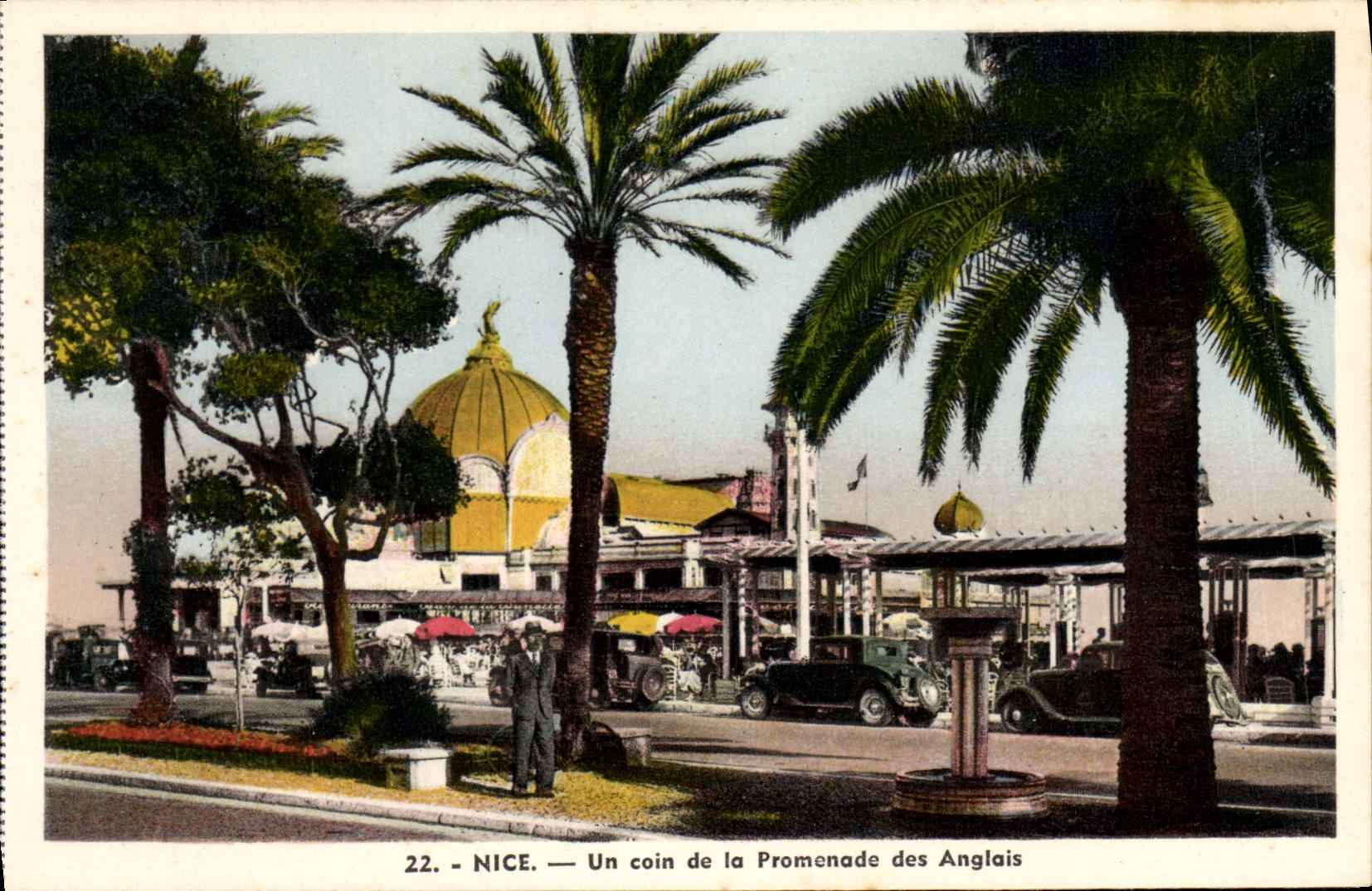 POSTAL de la VENDIMIA Niza una esquina de la caminata del inglés