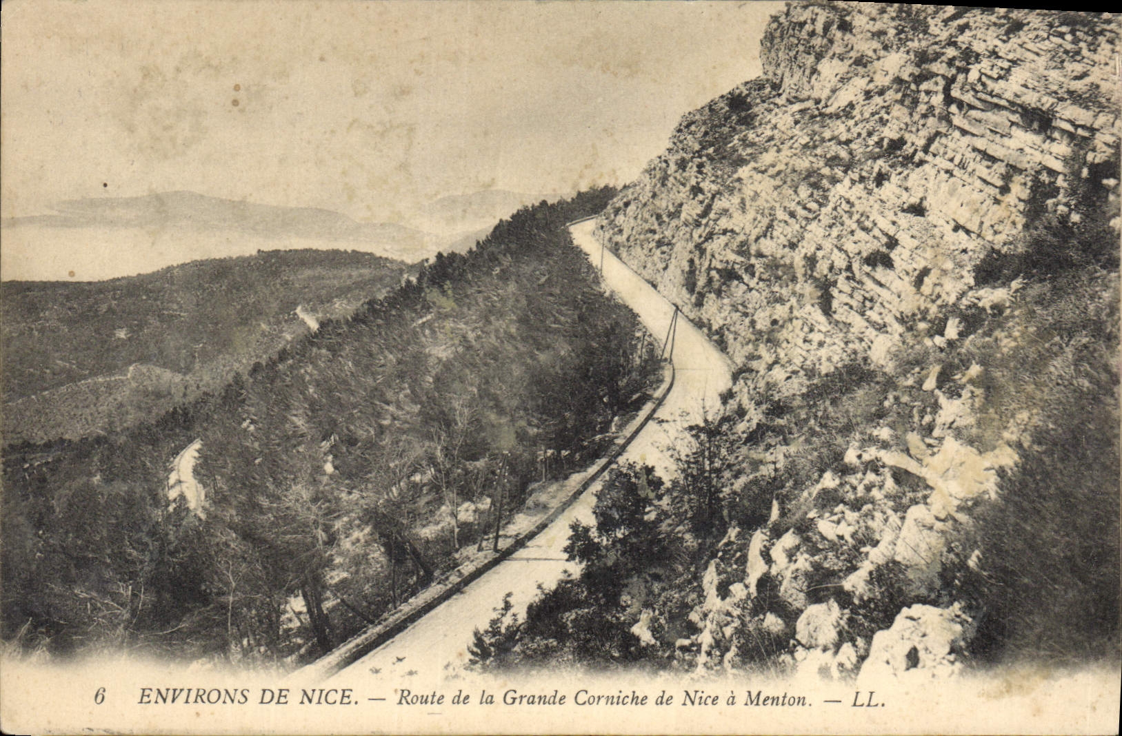 Los alrededores de la POSTAL de la VENDIMIA Niza del camino de la cornisa grande de Niza tienen Menton