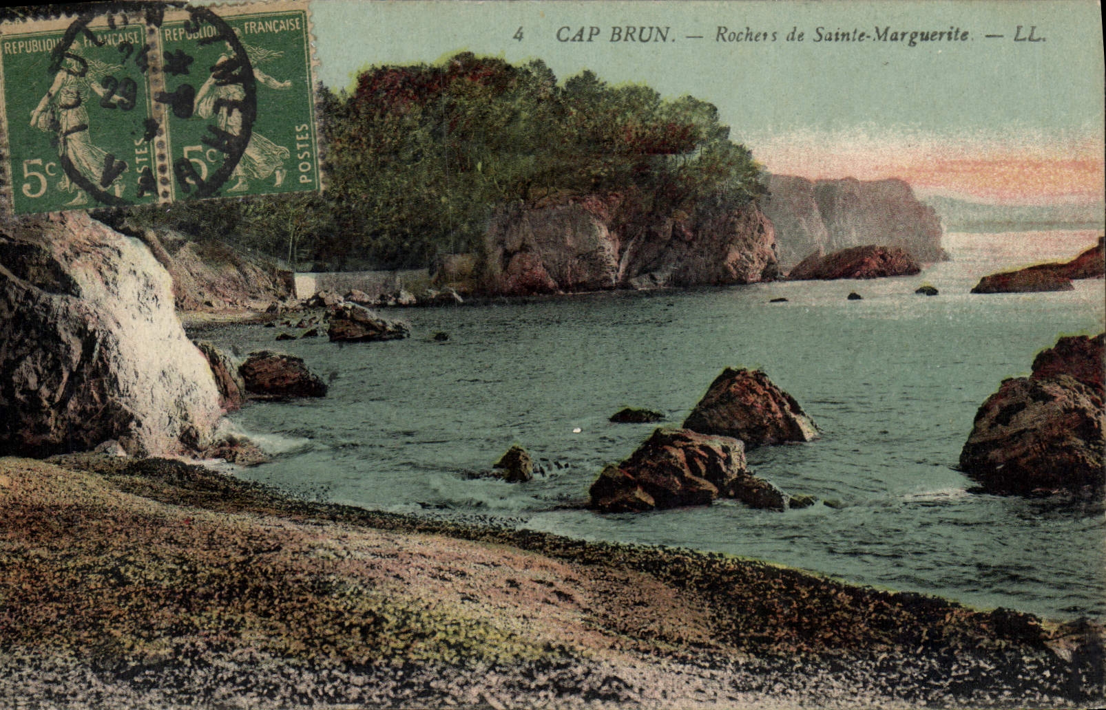 VINTAGE POSTCARD Brown Cape Rocks of Marguerite Saint