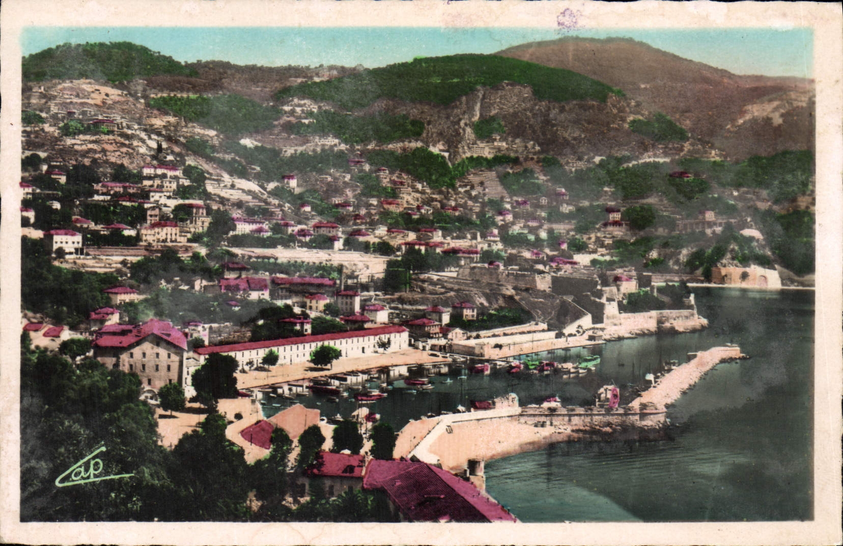 VINTAGE POSTCARD Villefranche On Sea the Wet dock View