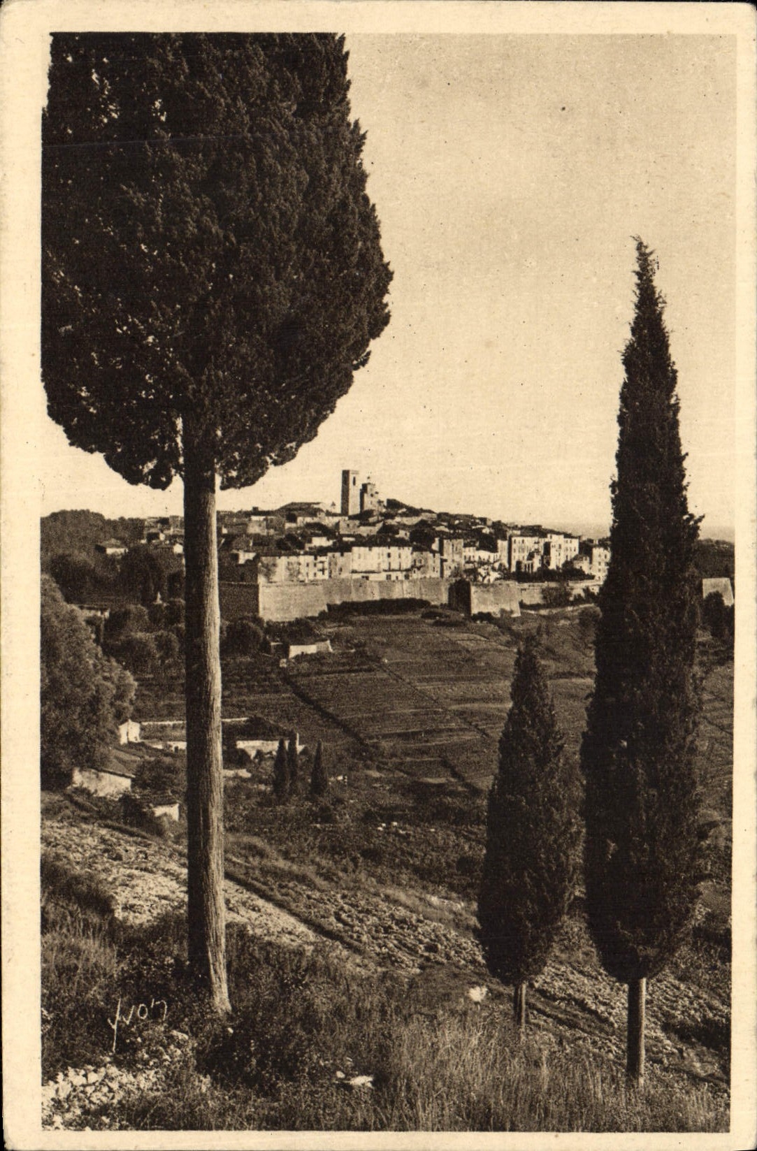 CPA Saint Paul Vue Generale a Travers les Cypres