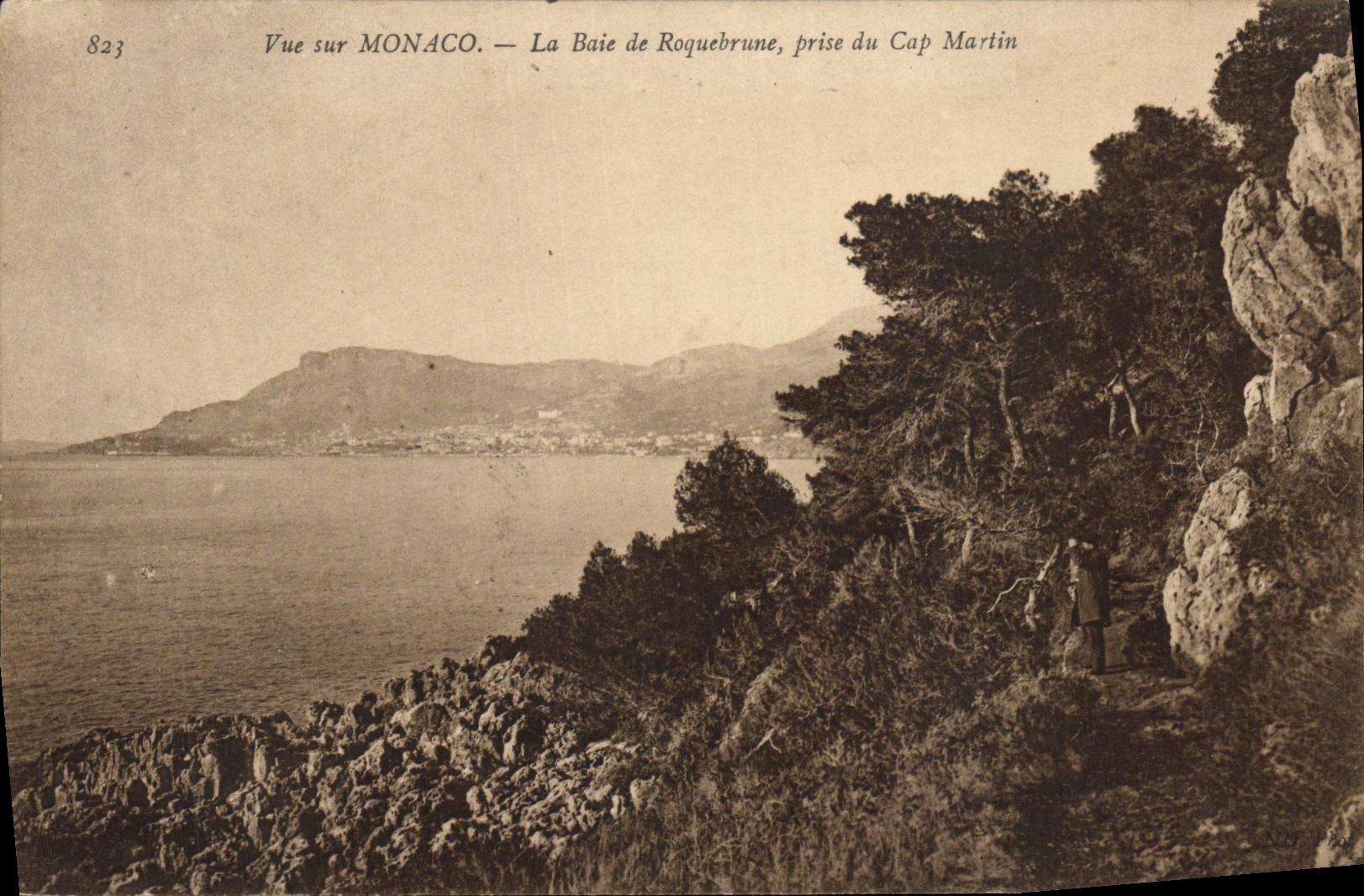 VINTAGE POSTCARD Seen On Monaco the Bay of Roquebrune Taken of the Cape Martin
