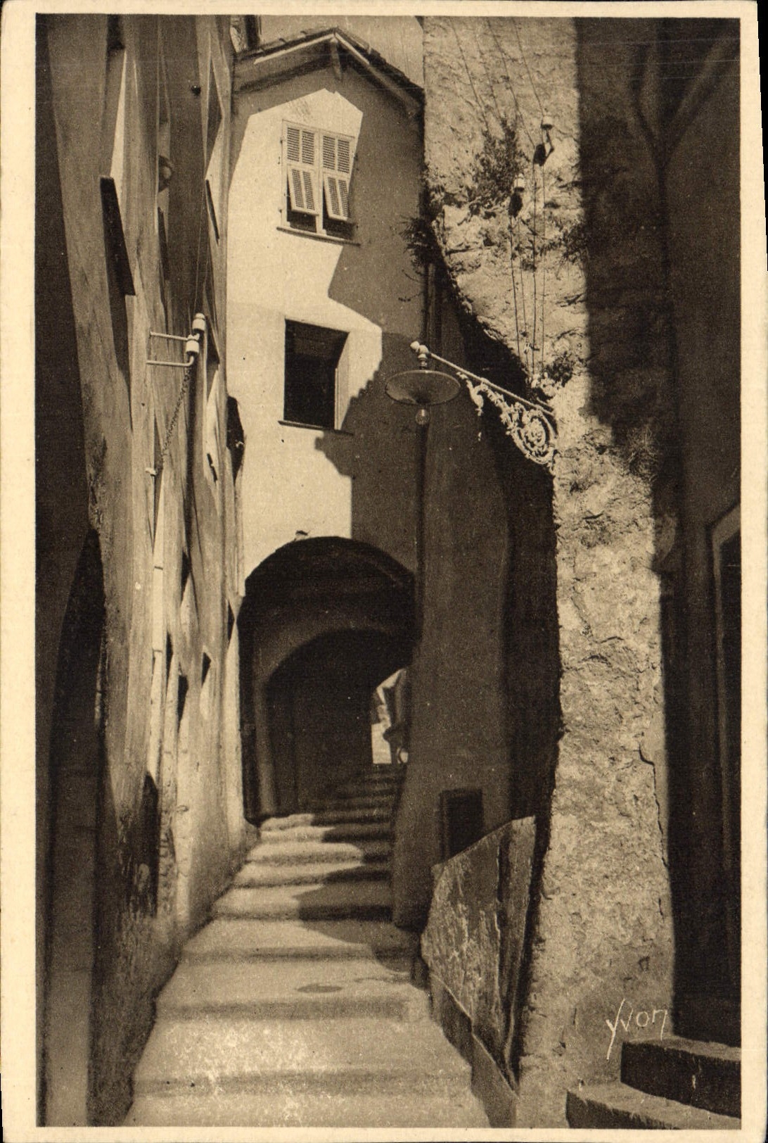 VINTAGE POSTCARD Roquebrune Street of the Castle