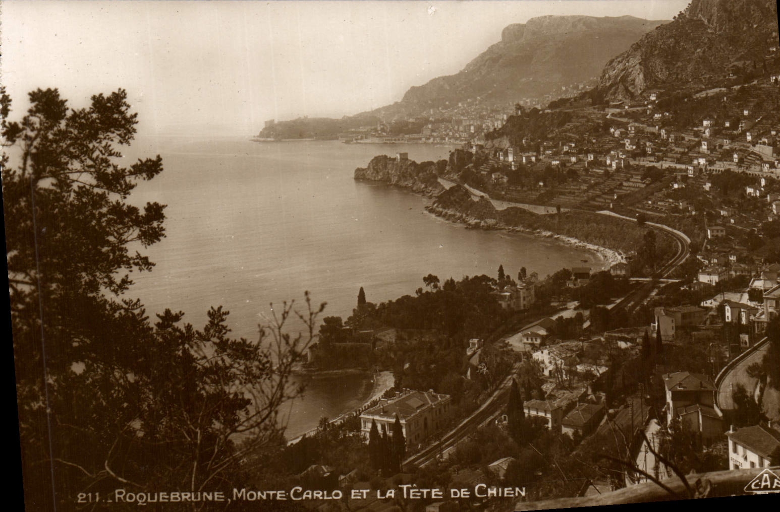 CPA Roquebrune Monte Carlo et la tete de chien